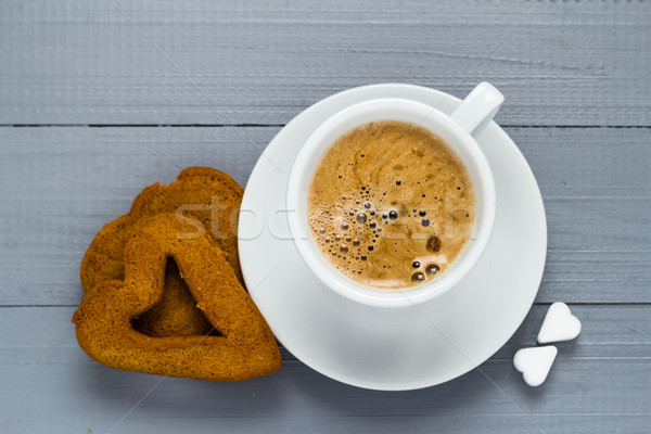 San valentino Cup caffè zollette di zucchero dolci cuore Foto d'archivio © fotoaloja
