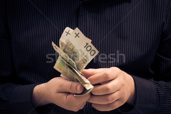 Pessoa quantidade dinheiro mão homem empresário Foto stock © fotoaloja