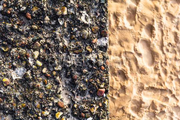 Concrete wall colorful pebbles sand Stock photo © fotoaloja