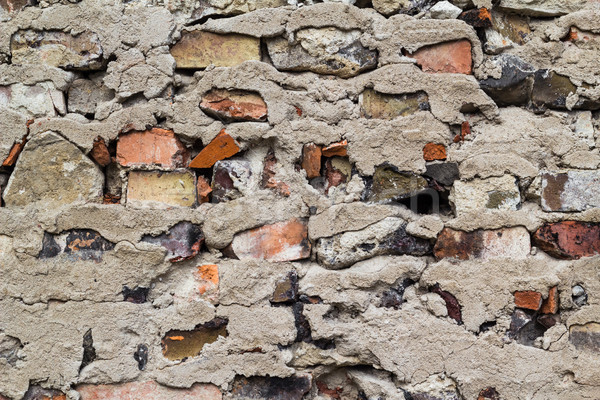 старые защита стены красный кирпича серый Сток-фото © fotoaloja