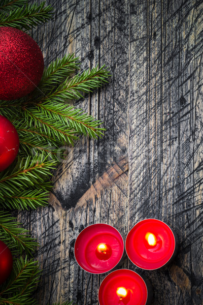 Christmas tree candle wooden Christmas Stock photo © fotoaloja