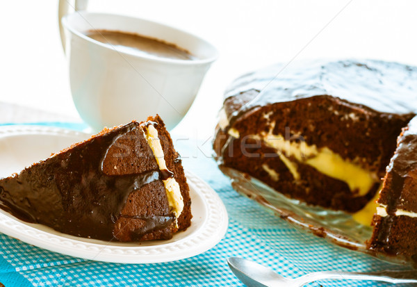 Brownie Kuchen Dessert süß Kaffeetasse Tasse Stock foto © fotoaloja