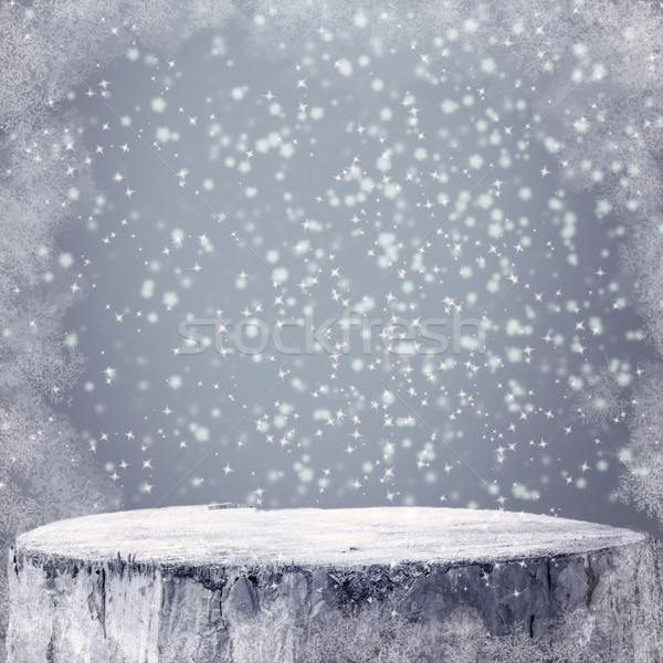 Tél grafika hó fagy szöveg fából készült Stock fotó © fotoaloja