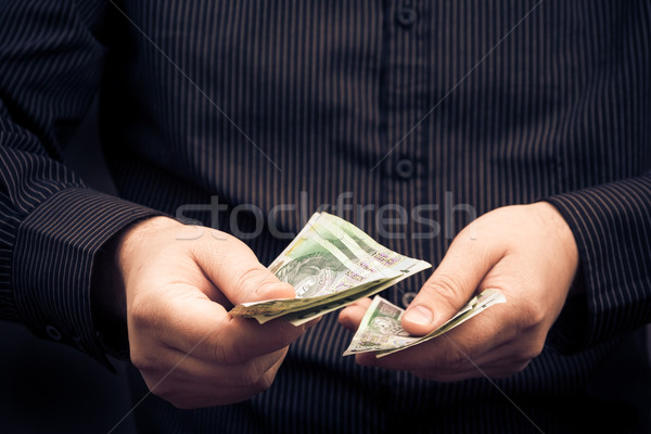 Closeup man counting money Polish Stock photo © fotoaloja