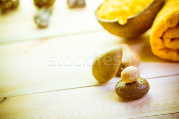 Wooden background elements spa treatments Stock photo © fotoaloja