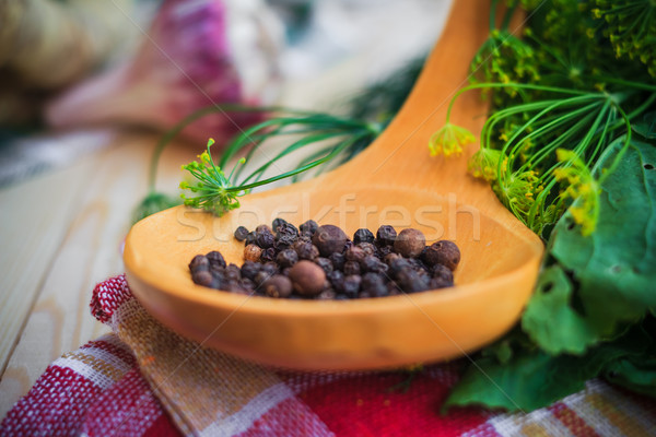 Spices surrounded security components pickling cucumbers Stock photo © fotoaloja
