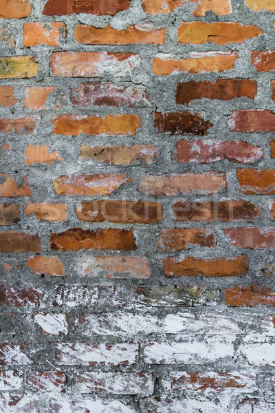 Oude defensie muur Rood bakstenen huis Stockfoto © fotoaloja