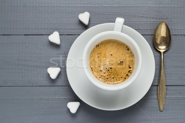 San valentino Cup caffè zollette di zucchero cuore amore Foto d'archivio © fotoaloja
