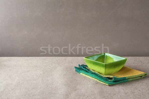 bowl napkin grunge background empty Stock photo © fotoaloja
