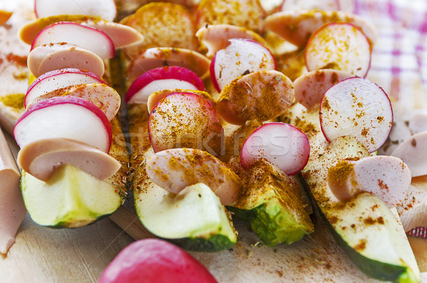 Bourré grillés courgettes radis saucisse légumes [[stock_photo]] © fotoaloja