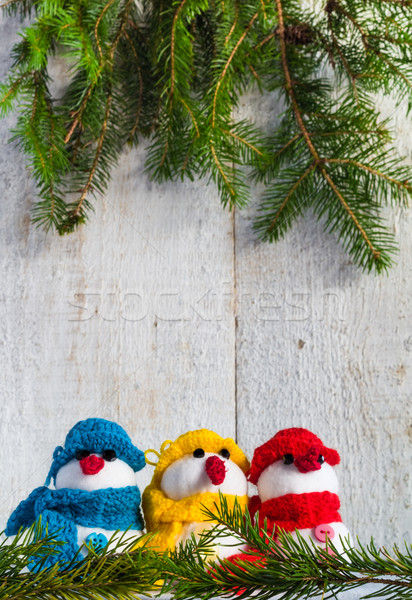 Bord bois Noël hiver peluche soft [[stock_photo]] © fotoaloja