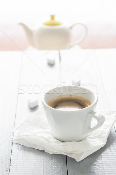 Xícara de café leite restaurante tabela café Foto stock © fotoaloja