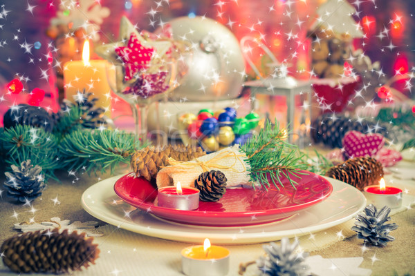 Noël noël table bord décorations [[stock_photo]] © fotoaloja