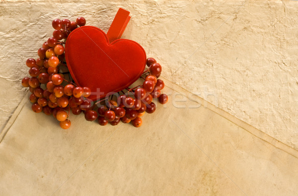 background with heart and old paper Stock photo © fotoaloja