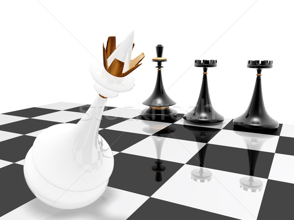 Satranç mat 3d render siyah başarı oynamak Stok fotoğraf © fotoaloja