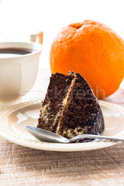 Torta postre duende dulce taza de café taza Foto stock © fotoaloja