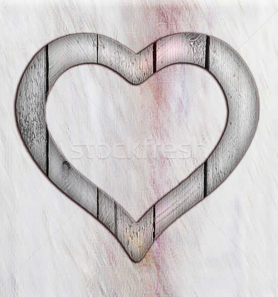 Heart frame border window wooden Stock photo © fotoaloja