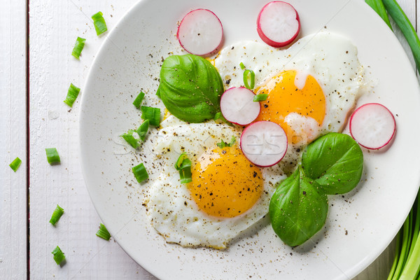 Yumurta biçim kalpler yemek Stok fotoğraf © fotoaloja