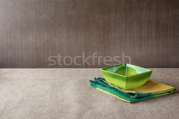 bowl napkin grunge background Stock photo © fotoaloja