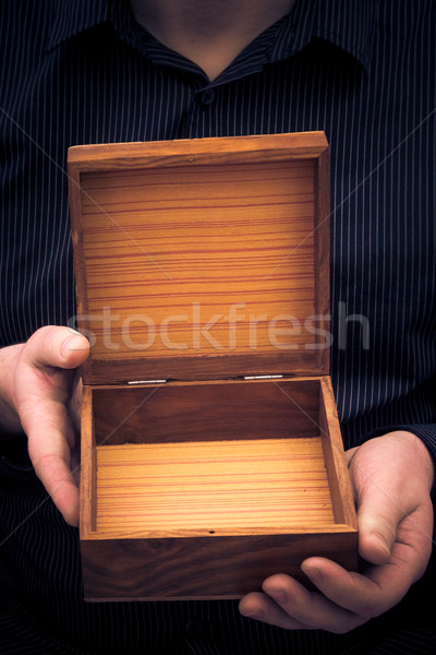 empty casket hands man Stock photo © fotoaloja