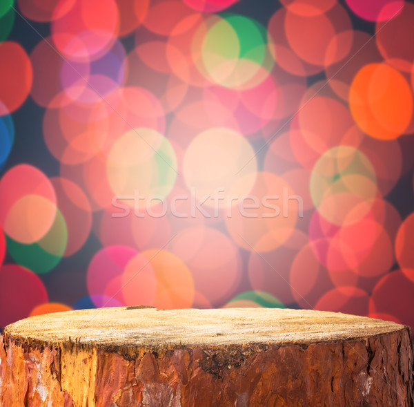 Christmas background light wooden trunk projects space text prod Stock photo © fotoaloja