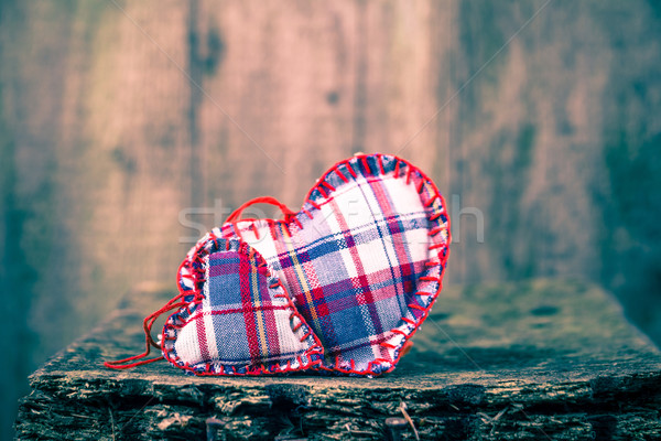 Two hearts wooden board Stock photo © fotoaloja