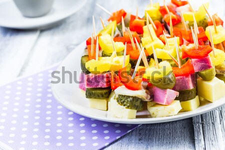 finger foods toothpicks appetizer Stock photo © fotoaloja
