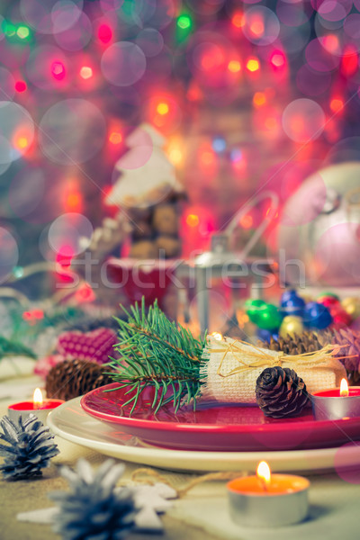 Noël noël table bord décorations [[stock_photo]] © fotoaloja