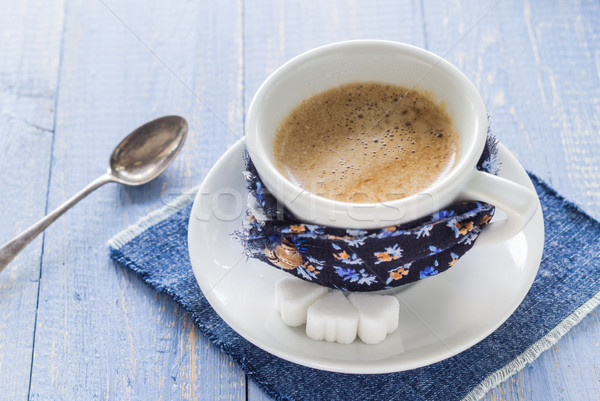 coffee cup black wooden board brown white milk Stock photo © fotoaloja