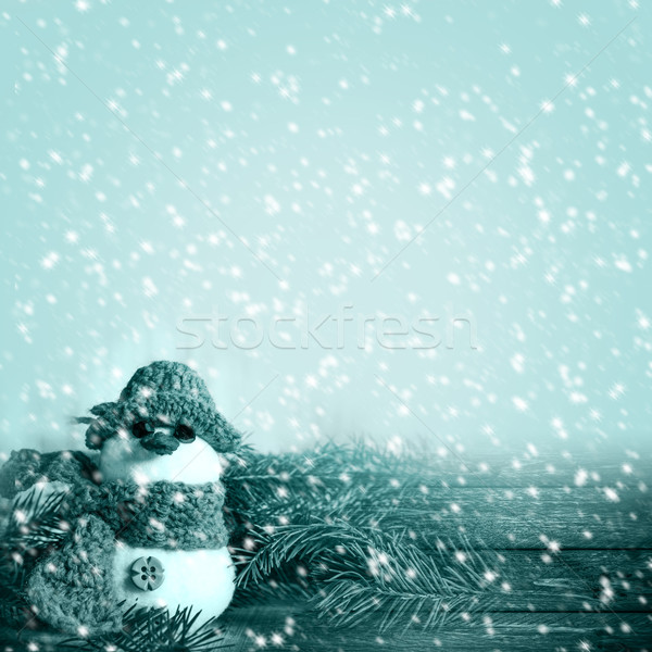 冬天 圖像 雪人 雪 霜 木 商業照片 © fotoaloja