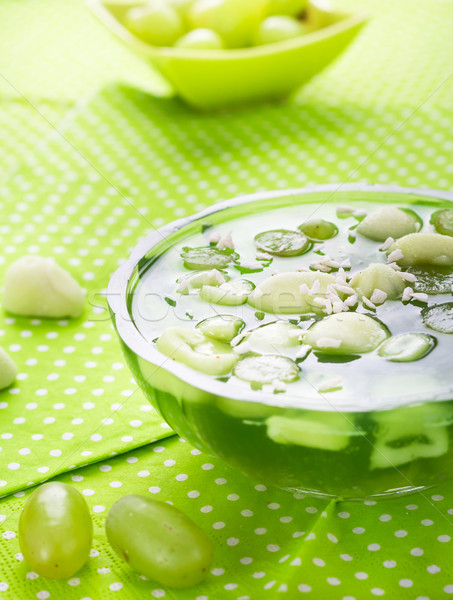 Delicious fruit jelly grapes dusted coconut shreds Stock photo © fotoaloja