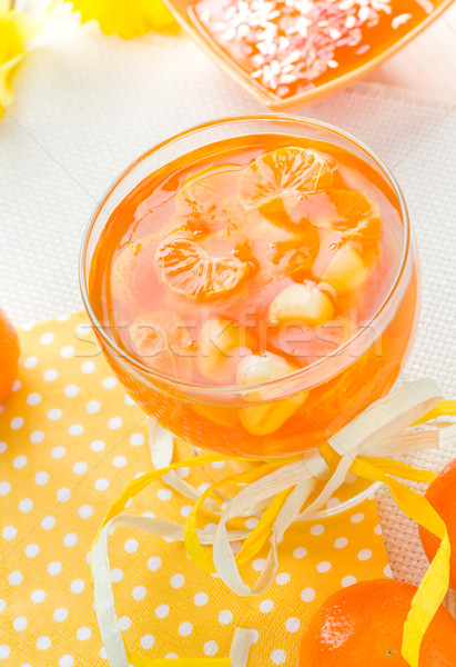 ízletes gyümölcs zselé szeletek narancs üveg Stock fotó © fotoaloja