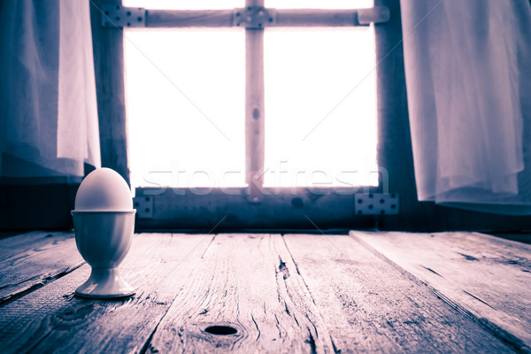 Old kitchen table rural cottage morning egg Stock photo © fotoaloja