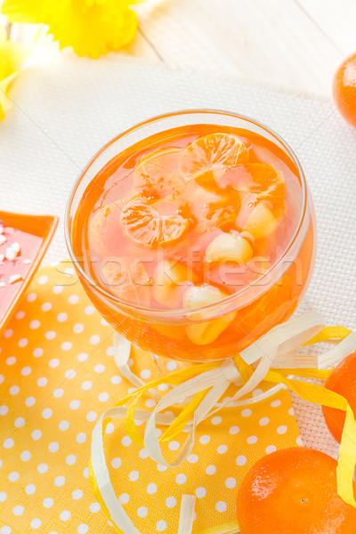 [[stock_photo]]: Savoureux · fruits · gelée · tranches · orange · verre