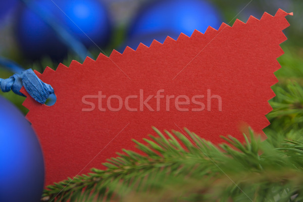 Christmas card with balls spruce twig Stock photo © fotoaloja