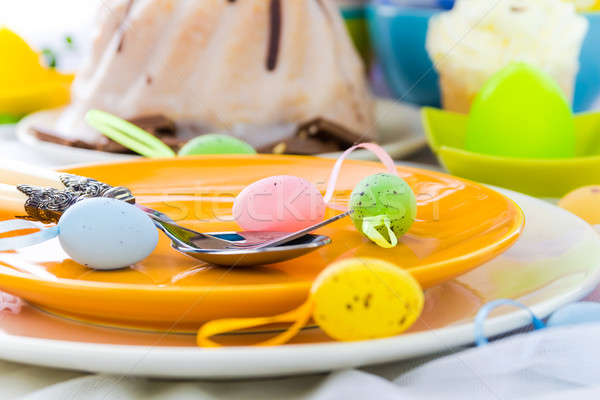 Tableware one person Easter table Stock photo © fotoaloja