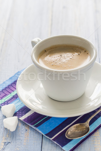 coffee cup black wooden board brown white Stock photo © fotoaloja