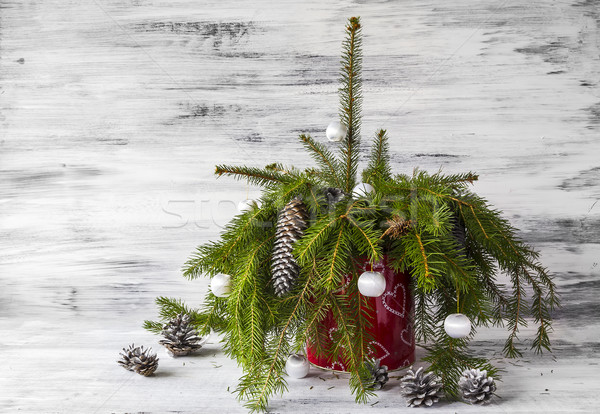 クリスマスツリー スプルース 緑 木製 白 ボード ストックフォト © fotoaloja