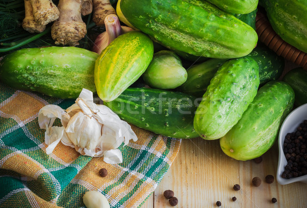 Stok fotoğraf: Malzemeler · hazırlık · salatalık · çiftlik · pazar · bitki