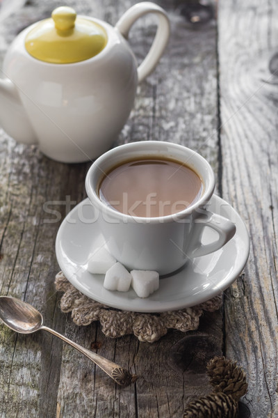 Tazza di caffè nero rosolare bianco brocca Foto d'archivio © fotoaloja