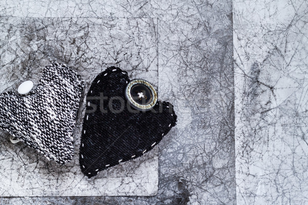 Gris coeur vieux papier amour [[stock_photo]] © fotoaloja