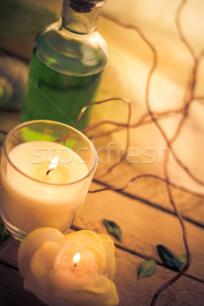 Illatos gyertyák pihenés egészség szépség masszázs Stock fotó © fotoaloja