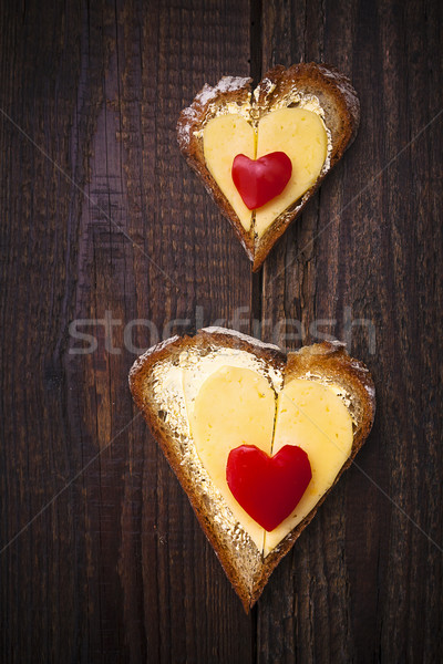 hearts sandwiches shape bread food Stock photo © fotoaloja