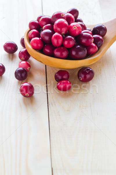 Cranberries wooden spoon background berry Stock photo © fotoaloja