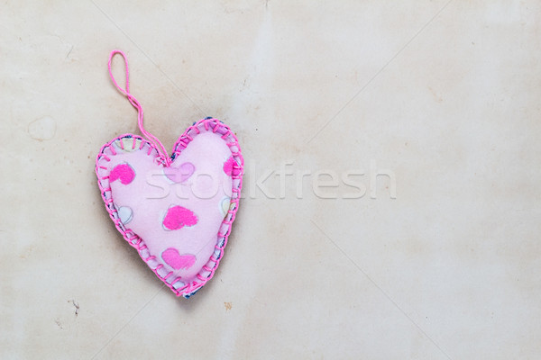 Valentines background  Handmade hearts old paper Stock photo © fotoaloja