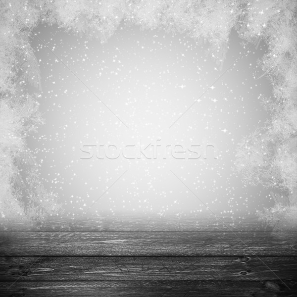 Hiver graphiques neige gel texte bois [[stock_photo]] © fotoaloja