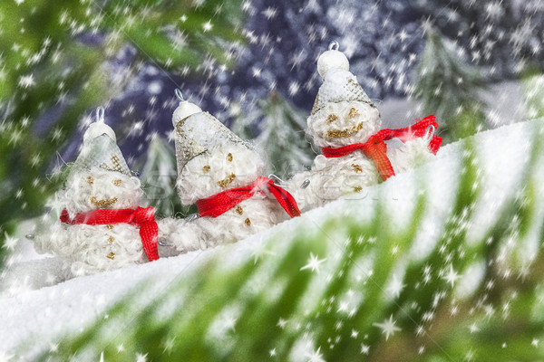 Famille heureux souriant hiver paysages neige [[stock_photo]] © fotoaloja