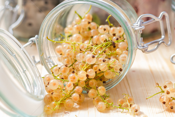 fresh fruits white currants jars preparations Stock photo © fotoaloja