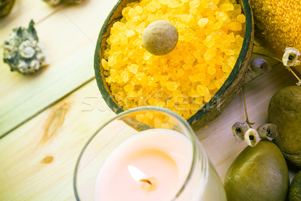 Sağlıklı yaşam spa kokulu mum çiçek sağlık Stok fotoğraf © fotoaloja