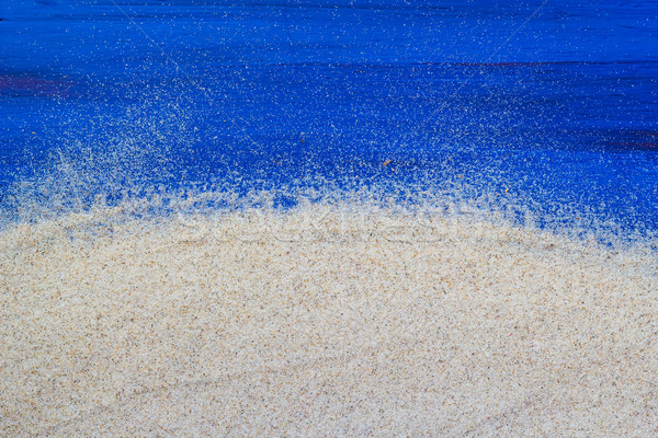 Marine background sand spilled wooden table Stock photo © fotoaloja